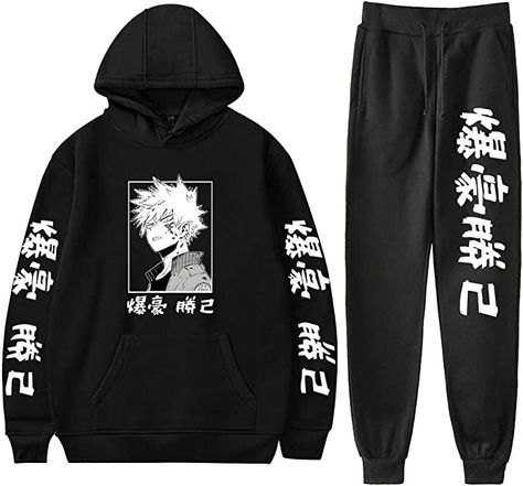 RongJun Unisex MHA Bakugou Katsuki Cosplay Hoodies Pants 2 Piece Sweatshirt Suit for Halloween Kawaii Pants, Outfit Hoodie, Itadori Yuji, Anime Jujutsu Kaisen, Bakugou Katsuki, Couples Hoodies, Activewear Sets, Anime Hoodie, Tracksuit Set