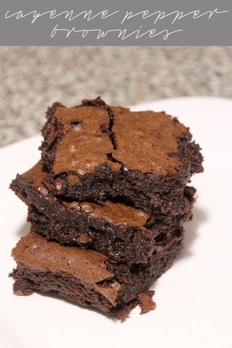 Cayenne Brownies, Spicy Brownies, Cayenne Pepper Recipes, Box Brownies, Caramel Brownies, Cooking Club, Homemade Brownies, Cayenne Pepper, Peppers Recipes