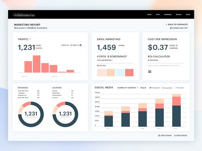 Marketing Report Dashboard Google Data Studio Dashboard Design, Marketing Report Design, Digital Marketing Report, Report Dashboard, Marketing Report Template, Dashboard Design Template, Dashboard Reports, Marketing Dashboard, Dashboard Examples