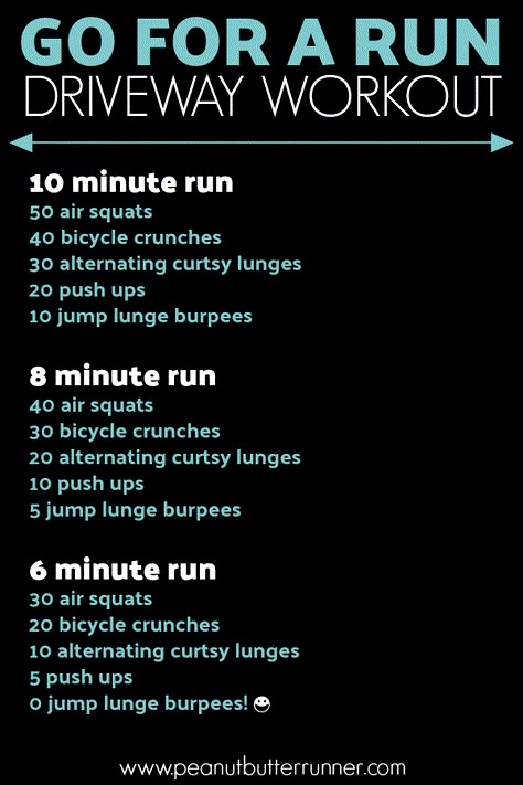 Best Bodyweight Workout of 2018: Go for a Run Driveway Workout Outdoor Crossfit Workout, Tabata Running Workouts, Run And Weights Workout, This Or That Workout, Outdoor Bodyweight Workout, Run And Strength Workout, Crossfit Running Workouts, Endurance Workout Running, Treadmill Bootcamp Workout