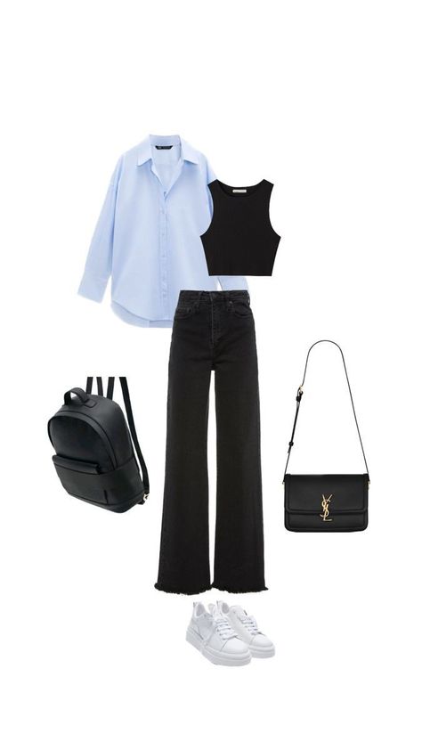 Gen Z Office Outfit Summer, Outfits With Black Pants, Stile Hijab, Work Accessories, Uni Outfits, Everyday Fashion Outfits, Casual Day Outfits, Easy Trendy Outfits, Stylish Work Outfits