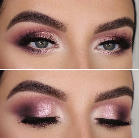 Pink Dress Makeup, Rose Gold Makeup Looks, Pink Wedding Makeup, Maroon Makeup, Rose Gold Eye Makeup, Rose Gold Eyeshadow, Gold Makeup Looks, Romantic Makeup, Pretty Eye Makeup