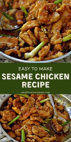 Wok Food, Crescent Chicken, Mains Recipes, Sesame Chicken Recipe, Honey Sesame, Dinner Plans, Easy Chinese, Sesame Chicken, Homemade Recipe