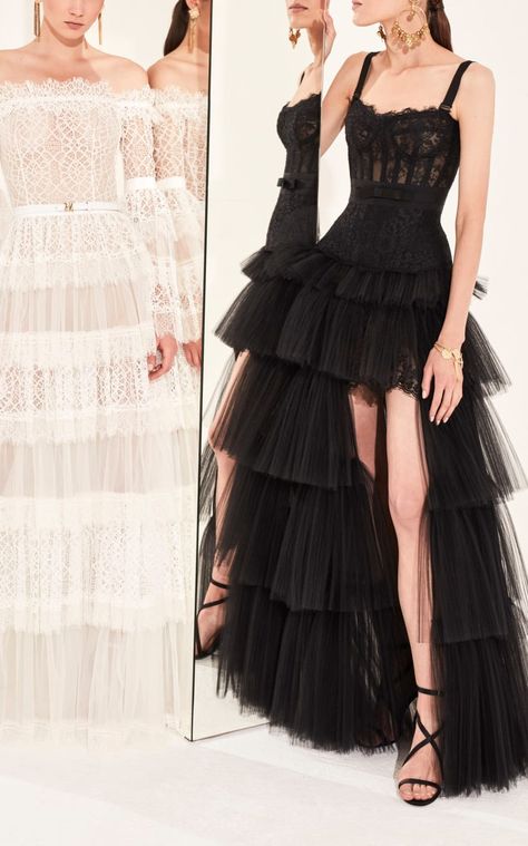 Click product to zoom Zuhair Murad Dresses, Lace Corset Top, Organza Skirt, Haute Couture Dresses, Glamour Dress, Zuhair Murad, Chantilly Lace, Looks Style, Couture Dresses