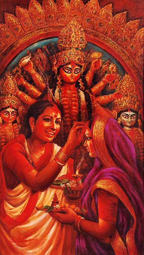 Durga Pooja Painting, Goddess Kali Painting, Durga Art, Durga Puja Wallpaper, Durga Maa Paintings, Durga Puja Kolkata, Hindu Cosmos, Maa Durga Photo, Durga Pooja