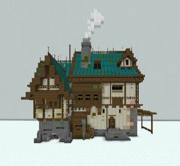 Medieval Bank Minecraft, Minecraft Fantasy House, Minecraft Castle Designs, Minecraft Starter House, Minecraft City Buildings, Medieval House, Minecraft Interior, Minecraft Interior Design, Minecraft Castle