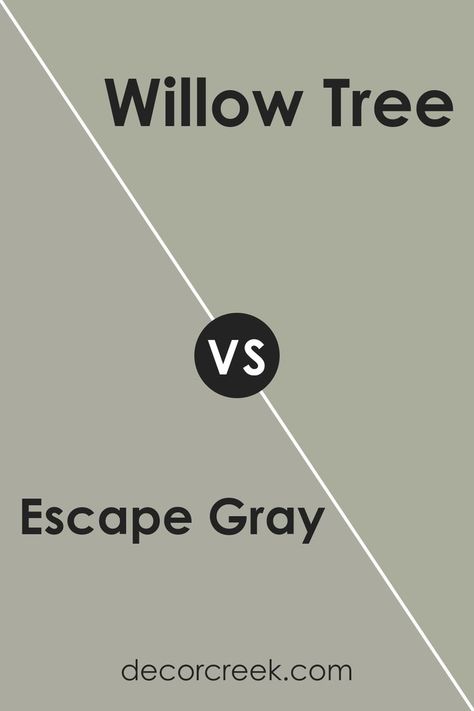 Escape Gray SW 6185 by Sherwin Williams vs Willow Tree SW 7741 by Sherwin Williams Escape Gray, Unusual Gray, Sherwin Williams Coordinating Colors, Cascade Green, Sherwin Williams Gray, Blue Green Paints, Trim Colors, Earthy Green, Green Paint Colors