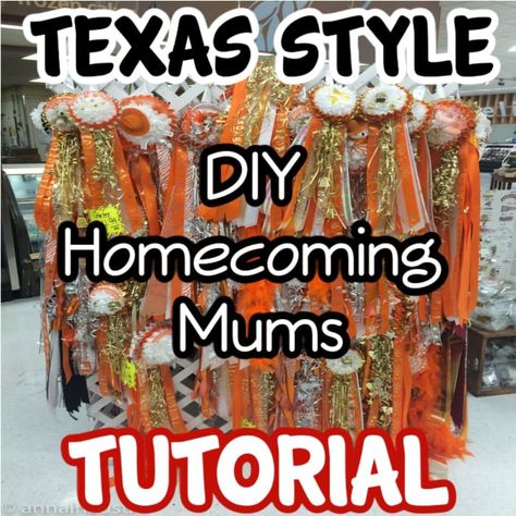 DIY Homecoming Mum Tutorial – Texas Style – GSFF How To Make A Mum Homecoming Step By Step, Mum Making Homecoming, Mums Flowers Homecoming, Mum Tutorial Homecoming, Texas Homecoming Mums Diy, Home Coming Mum Ideas, How To Make A Homecoming Mum, How To Make A Mum, Diy Mums Homecoming How To Make