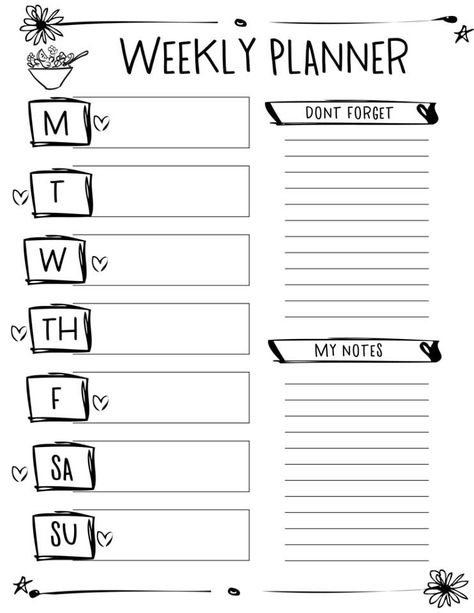 Goodnotes Paper, Free Weekly Planner Templates, Free Weekly Planner, Planer Organisation, Weekly Planner Free Printable, Weekly Planner Free, To Do Planner, Weekly Planner Template, Daily Planner Pages