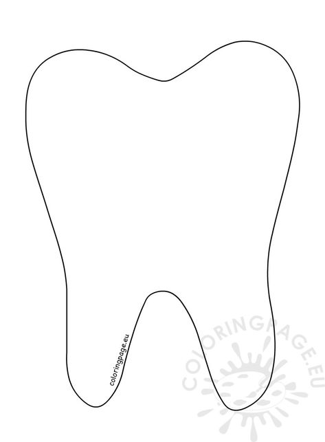 Tooth Coloring Page, Tooth Template Free Printable, Tooth Template, Tooth Preschool, Tooth Fairy Pillow Diy, Dental Health Preschool Crafts, Tooth Outline, Tooth Fairy Pillow Pattern, Tooth Cake