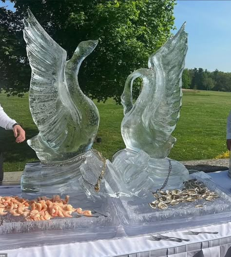 Chloe Sevigny Wedding, Swan Wedding Theme, Swan Lake Wedding Theme, Swan Theme Wedding, Swan Wedding Cake, Swan Ice Sculpture Weddings, Potluck Wedding, Swan Lake Wedding, Wedding Ice Sculpture