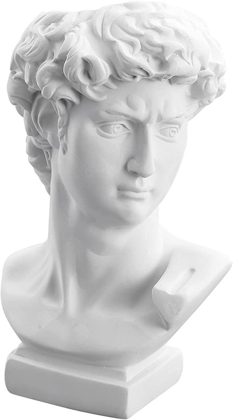 The David Statue, Statue Vase, Furniture Sculpture, Greek Mythology Statue, David Statue, Makeup Pen, Bedroom Stuff, Face Vase, Head Sculpture