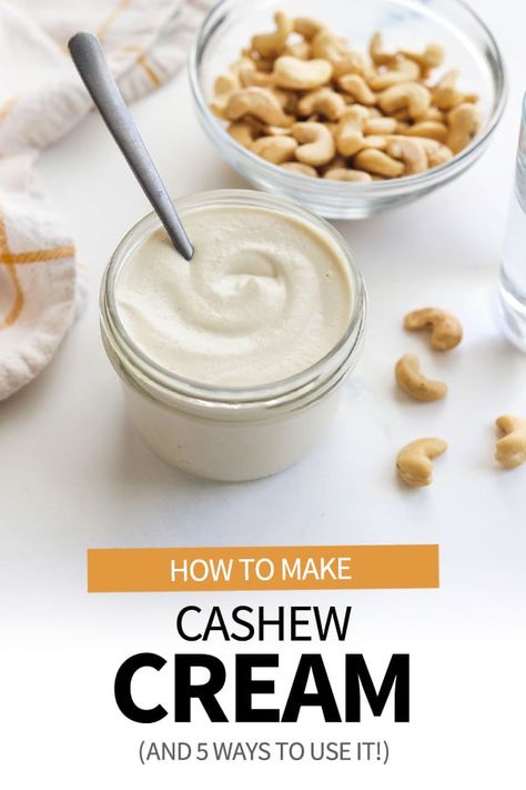 Coconut Milk Substitute, Vegan Cashew Cream, Cashew Cream Recipe, Vegan Chocolate Frosting, Creamy Salad Dressing, Vegan Substitutes, Dairy Free Cream, Simply Quinoa, Homemade Almond Milk