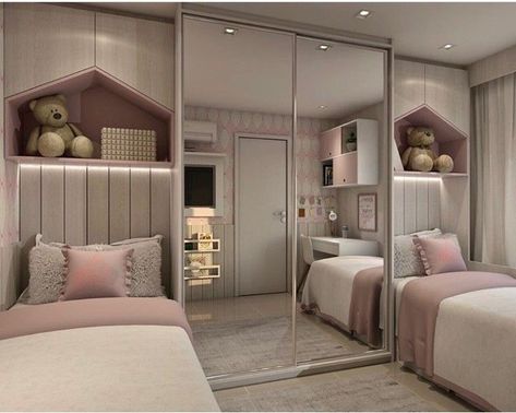 Twin Girl Bedrooms, Kids Bedroom Furniture Design, Luxury Kids Bedroom, Shared Girls Bedroom, Kids Room Interior Design, Modern Kids Bedroom, Kids Bedroom Inspiration, Kids Bedroom Designs, Kids Interior Room