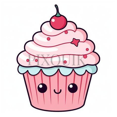 Bunch Needle, Cupcake Wallpaper, Cupcake Clip Art, Cupcake Watercolor, Watercolor Cupcake, Sweets Clipart, Cupcakes Wallpaper, Cupcake Clipart, Cupcake Illustration