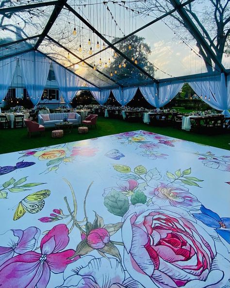 Dance Floor Reception, Colorful Dance Floor, Printed Dance Floor, Floral Dance Floor, Dance Floor Vinyl, Plant Styling, Dance Floor Wedding, Wedding Moodboard, May Weddings