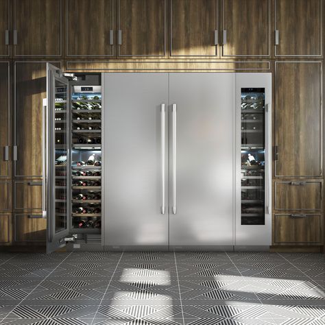 Ingeniously engineered with an emphasis on providing the perfect cave-like environment, our 24-inch wine refrigerator offers 3 zones of preservation perfection. Kitchen Appliances Layout, Signature Kitchen Suite, Built In Wine Refrigerator, Wine Fridges, Kitchen Suite, Custom Kitchens Design, Luxury Appliances, Built In Refrigerator, Wood Rack