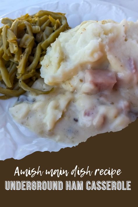 Mashed Potatoes And Ham, Ham And Mashed Potato Casserole, Amish Casserole, Ham And Potato Recipes, Recipes Using Ham, Recipe With Ham, Cubed Ham, Ham Gravy, Ham Casserole Recipes