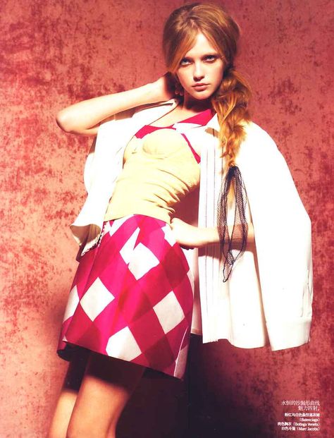 Diana Moldovan, Bette Franke, Greg Kadel, Vlada Roslyakova, Christine Centenera, Beachy Hair, Vogue China, Ribbon Dress, Vogue Germany