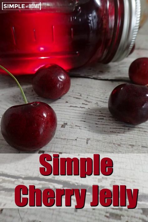 🍒How To Make Cherry Jelly • Simple At Home 🍒 Bing Cherry Jam, How To Make Homemade Jelly, How To Make Cherry Jam, Cherry Jelly Recipe Canning, Home Made Jelly Recipes, Canning Cherries Recipes, Cherry Pepper Jelly, Cherry Jelly Recipe, Jelly Recipes For Canning