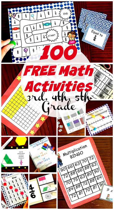 200 FREE Math Activities To Help Build Number Sense Games Kindergarten, Math Night, Math Activities For Kids, Fun Math Activities, Fourth Grade Math, Math Intervention, Free Math Worksheets, Fun Math Games, Third Grade Math