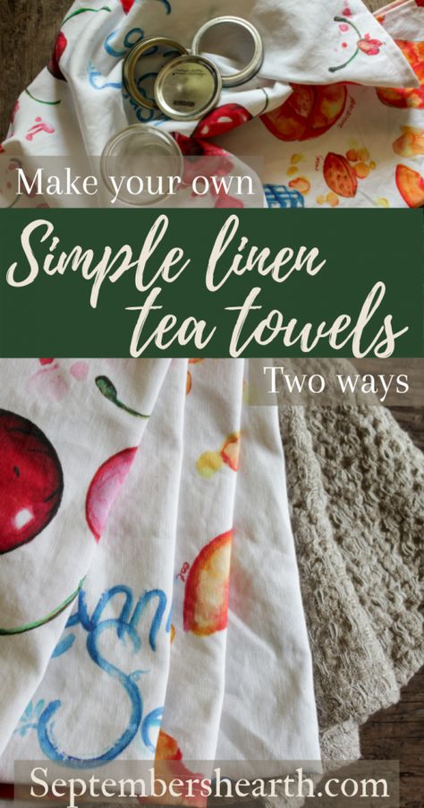 How To Make A Tea Towel, Tea Towels Diy, Easy Teas, Simple Linen, Towel Dress, Diy Xmas Gifts, Waverly Fabric, Linen Tea Towel, How To Make Tea