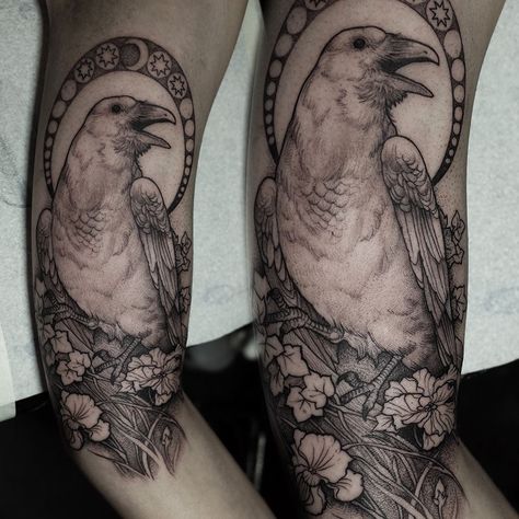 My very own :) art nouveau raven by Grindesign Raven Art Nouveau, Art Nouveau Tattoo, Dark Tattoos, Nouveau Tattoo, Worlds Best Tattoos, Raven Art, Tattoo Magazines, Top Tattoos, Dark Tattoo