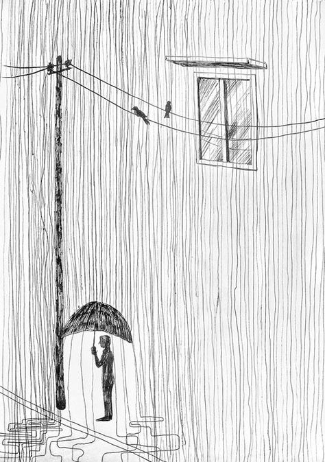 #man in #rain with #umbrella #pen #drawing Man In Rain, Easy Pen Drawings, Umbrella Sketch, Rain Sketch, Easy Pen Drawing, Rain With Umbrella, Umbrella Drawing, Umbrella Illustration, Hospital Building