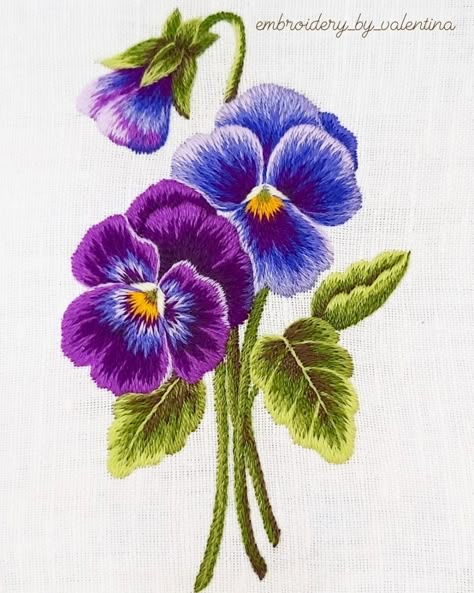 Violet Embroidery Pattern, Butterfly Cross Stitch Pattern, Butterfly Cross Stitch, Flower Sketches, Pansies Flowers, Hand Embroidery Flowers, Embroidery Flowers Pattern, Thread Painting, Creative Embroidery