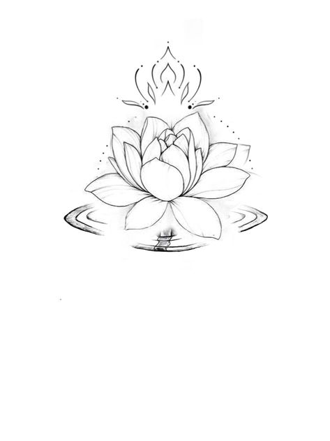 Lotus With Vines Tattoo, Lotus Tattoo Hip, Lotus Lower Back Tattoo, Lotus Flower On Lily Pad, Water Lilly Tattoo Stencils, Lotus Flower Drawing Tattoo, Lotus Flower Tattoo Stencil, Realistic Lotus Tattoo, Lotus Flower Outline