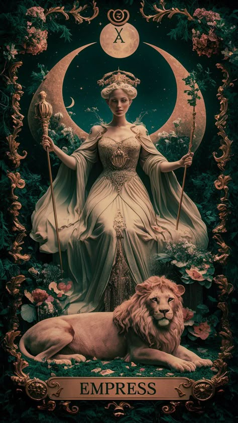 The High Priestess Tarot Card Meaning for Empaths High Priestess Tarot Wallpaper, Tarot Cards Empress, High Priestess Wallpaper, The Empress Tarot Wallpaper, Tarot Art Aesthetic, The Empress Tarot Art, The High Priestess Tarot Art, Priestess Art, Empress Art