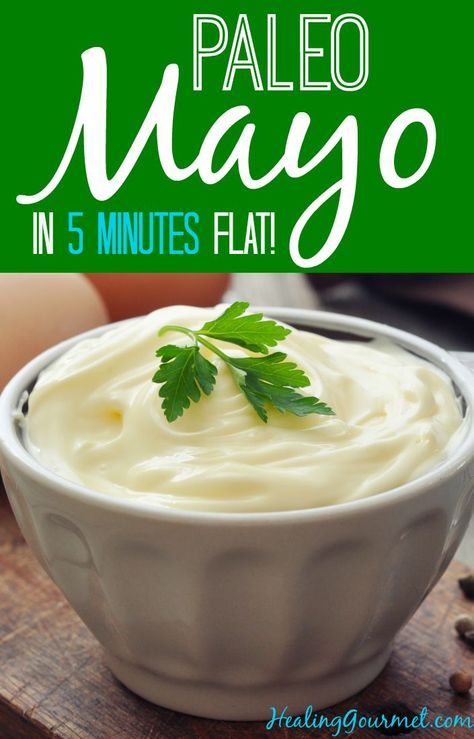 Do you love mayonnaise? Ditch the unhealthy store-bought variety and learn how to make healthy Paleo mayonnaise using monounsaturated-rich avocado oil. Healthy Mayonnaise, Paleo Mayo, Paleo Mayonnaise, Paleo Condiments, Paleo Sauces, Paleo Recipies, Paleo Life, Paleo Diet Recipes, How To Eat Paleo