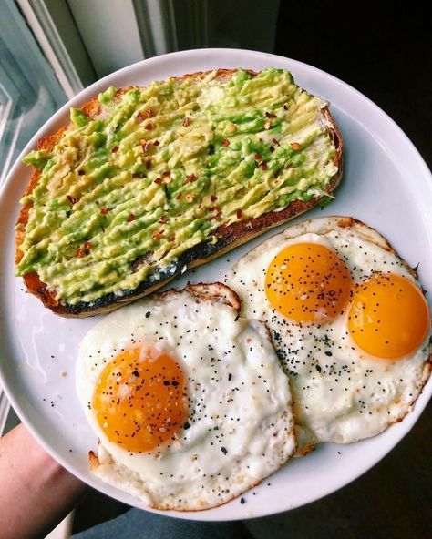 Breakfast Avocado, Plats Healthy, Resep Diet, Classic Breakfast, Makanan Diet, Fried Eggs, Healthy Lifestyle Food, God Mat, Idee Pasto Sano