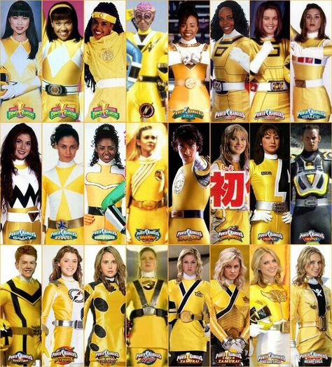 All the Yellow Rangers Yellow Ranger Cosplay, Yellow Power Ranger, Power Rangers Memes, Power Rangers Yellow, Catherine Sutherland, Yellow Ranger, Power Rangers Ninja Storm, Power Rangers Ninja Steel, Power Rangers Megazord