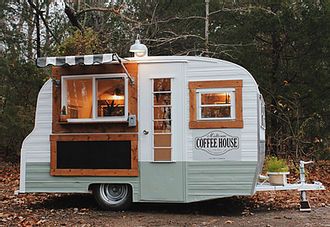 Vintage Trailer Remodel, Tap House, Shasta Camper, Trailer Conversion, Mobile Coffee Shop, Camp Trailer, Coffee Trailer, Mobile Coffee, Vintage Camper Remodel