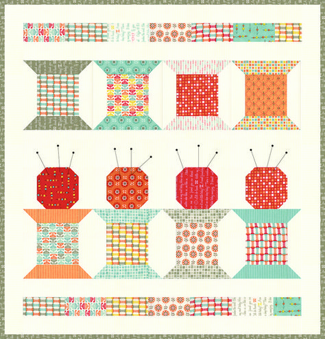 Sewing Machine Quilt Block, Classic Quilt Blocks, Recipes Tutorials, Spool Quilt, Hello My Friend, Sewing Machine Quilting, Mini Quilt Patterns, Classic Quilts, Quilt Square Patterns