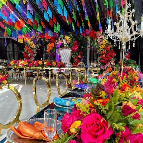 PicazoCreations LLC Event planner Rocio Picazo on Instagram: "Colorful, Festive, Fun and Elegant By Far my Favorite Mexican Theme QuinceÑera Decor 💕 Thank you @roman_leti21 for trusting us with your event it was an absolute pleasure . . #dreamQuince #notyourordinary #eventdesign #quincedreams #xvdress #mexicanquince #mexicanquinceañera #misquince #misxvaños #xvaños #xvañosdecoracion #decoraciondequinceaños #quinceañera #quinceflowers #mexicanflorist #quinceplanning #quinceaneraplanner #picazocr Frida Kahlo Quinceanera Theme, Quinceanera Fiesta Theme, Flowers Quinceanera Theme, Colorful Quinceanera Theme, Traditional Mexican Quinceanera, Mexican Quinceanera Theme, Mexican Theme Quinceanera Decor, Mexican Theme Quinceanera Dresses, Mexican Theme Quince