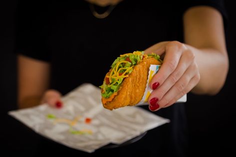 Naked Chicken Chalupas Are Back At Taco BellDelish Chicken Chalupas, Chalupa Shell, Taco Bell Chalupa, Chicken Chalupa, Taco Bell Recipes, Bacon Salt, Cheese Crust, Gluten Free Menu, Nacho Cheese