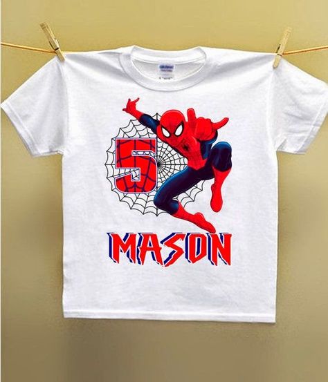 Spider Man Birthday Shirt, Spiderman Birthday Shirts For Family, Third Spiderman Birthday Shirt, Spidernan Birthday Shirt, Spider-man Fourth Birthday, Spiderman Theme Party, Batman Themed Birthday Party, Avengers Birthday Party Decorations, Spiderman Shirt