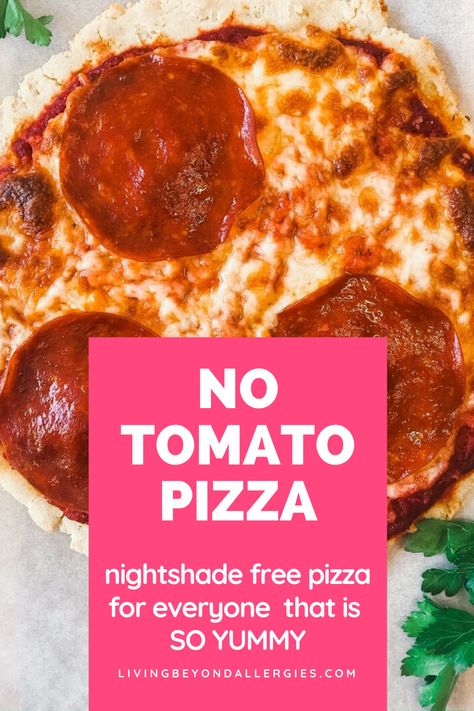 Tomato free pizza sauce is perfect for pizza night! Nightshade free, vegan, no sugar, gluten free, & nut free, it’s safe for the whole family.  #vegan #pizza #sauce #recipe #nightshadefree #tomatofree #potatofree #paleo No Red Sauce Pizza, No Tomato Pizza Sauce, Non Tomato Pizza Sauce, Vegan Pizza Sauce Recipe, Pizza No Tomato Sauce, Pizza Sauce Without Tomatoes, Low Histamine Pizza Sauce, No Tomato Sauce Pizza, Pizza Sauce Substitute