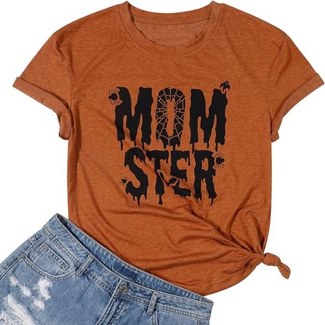 Halloween Momster Shirt! How cute is this?! #momster #momhalloween #getitnow #amazonlink #momlife Funny Spider, Bat Graphic, Spiders Funny, Casual Halloween, Shirt Packaging, Funny Mom Gifts, Costume Shirts, Great Gifts For Mom, Clothing Retail