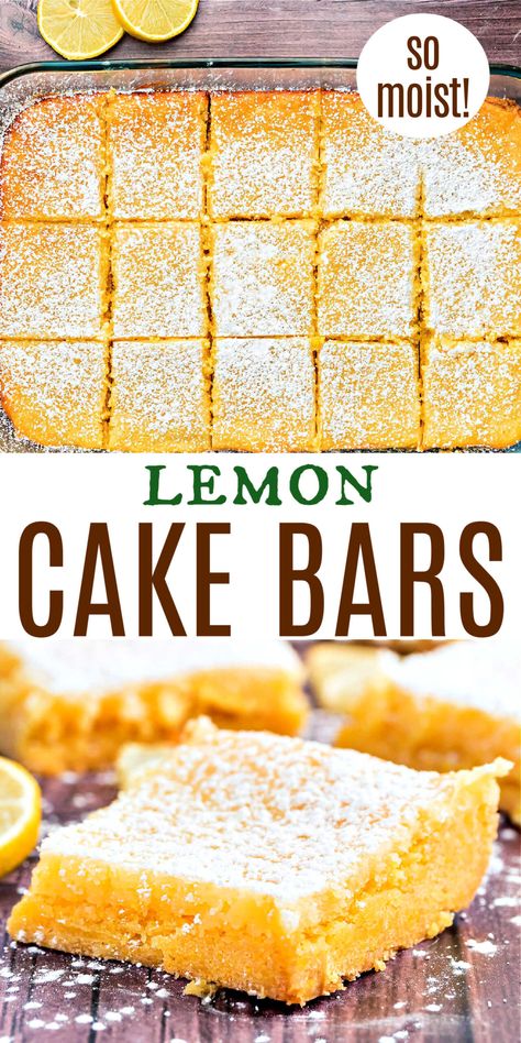 Gooey Lemon Cake, Lemon Gooey Butter Cake, Lemon Cake Bars, Lemon Cake Mix Recipe, Cooking Hobby, Yellow Cake Mix Recipes, Cake Mix Brownies, Recipes Using Cake Mix, Boxed Cake Mixes Recipes