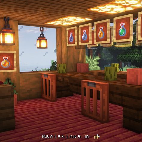 Bar Minecraft, Small Bar Ideas, Minecraft Market, Minecraft Decoration Ideas, Bar Aesthetic, Minecraft Interior, Easy Minecraft Houses, Minecraft City, Minecraft Funny