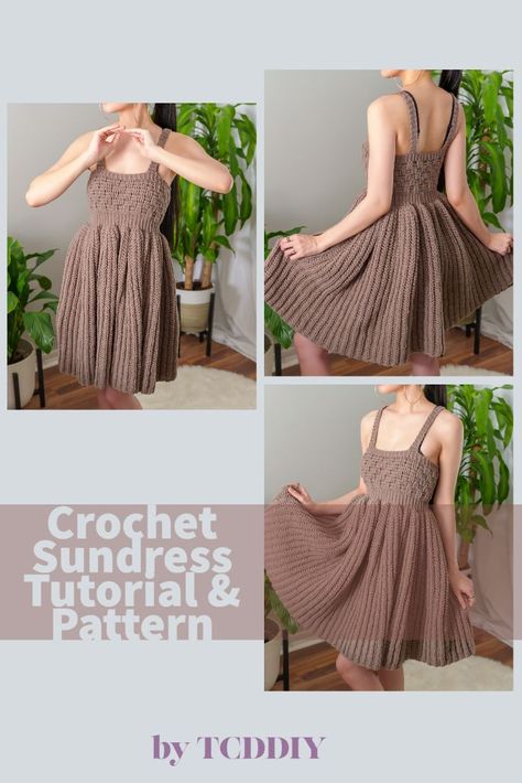 Crochet Sun Dress Free Pattern, Crochet Sundress Pattern, Crochet Formal Dress Pattern, Formal Crochet Dress, Crochet Sundress Free Pattern, Crochet Dress Pattern Free Women Simple, Easy Crochet Dress Pattern Free, Sundress Pattern Free, Crochet Summer Dress Pattern Free