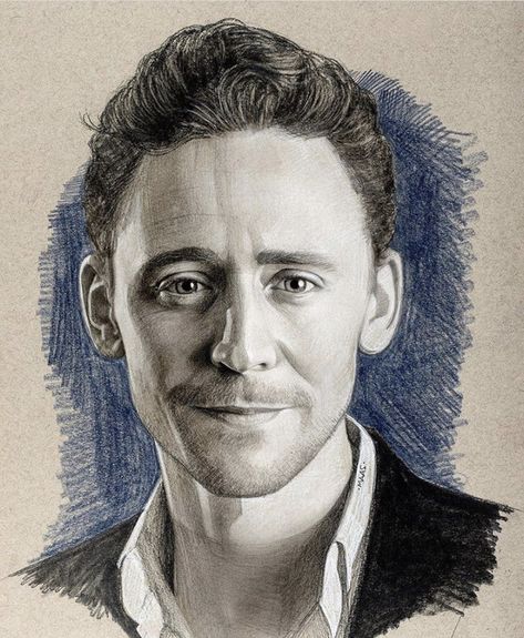 Loki Drawing, Loki Art, Marvel Drawings, Celebrity Drawings, Amazing Drawings, Portrait Sketches, Celebrity Portraits, Pencil Portrait, Caricatures