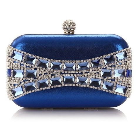 Royal Blue Rhinestone Evening Handbags Clutches For Women and other apparel, accessories and trends. Browse and shop 5 related looks. Geometric Crystal, Elegante Y Chic, Party Handbags, Blue Clutch, Rhinestone Clutch, Clutches For Women, Wedding Purse, Mk Bags, Evening Handbag