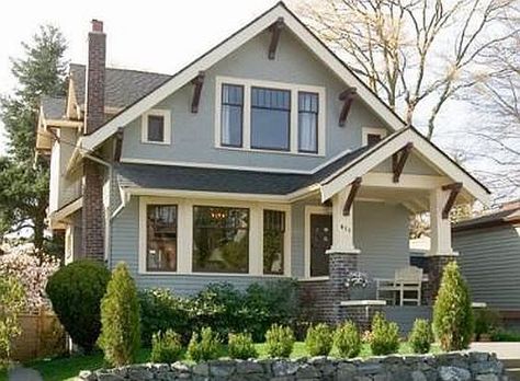 Historic Craftsman Exterior, Single Story Craftsman Exterior, 1930 Craftsman House Exterior, Craftsmen Home Exterior, Painted Craftsman House, Historic Craftsman Exterior Paint Colors, Red Craftsman House Exterior, Craftsman House Colors Exterior Paint, 1920 Bungalow Exterior