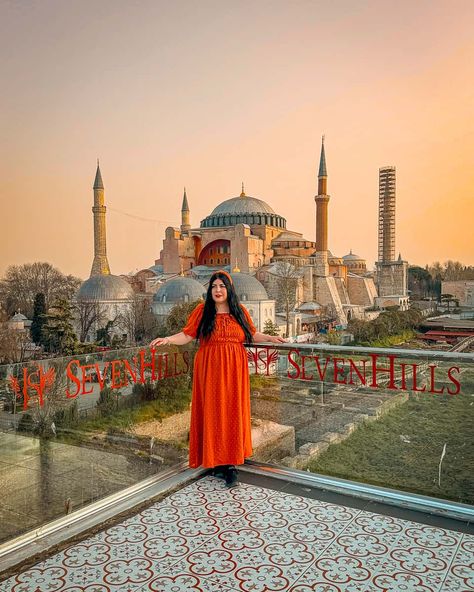 Seven Hills Restaurant Istanbul Rooftop Istanbul Rooftop, Places In Istanbul, Turkey Travel Guide, Europe Continent, Seven Hills, Tourist Sites, Blue Mosque, Grand Mosque, Hagia Sophia