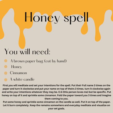 True Intentions Spell, Spells For Clarity, Persuasion Spell, Period Spells, Honesty Spell, Healing Spells For Others Health, Spells For Success, Honey Spell, Clarity Spell