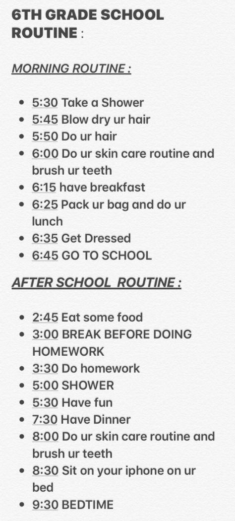 School Outfits Middle School 6th Grade, Make Up For 6th Graders, Tips For 6 Graders, Perfect Morning Routine For School, Advice For 6th Graders, 5th Grade Morning Routine, 7th Grade Morning Routine, 6th Grade Morning Routine, Outfits For 6th Grade